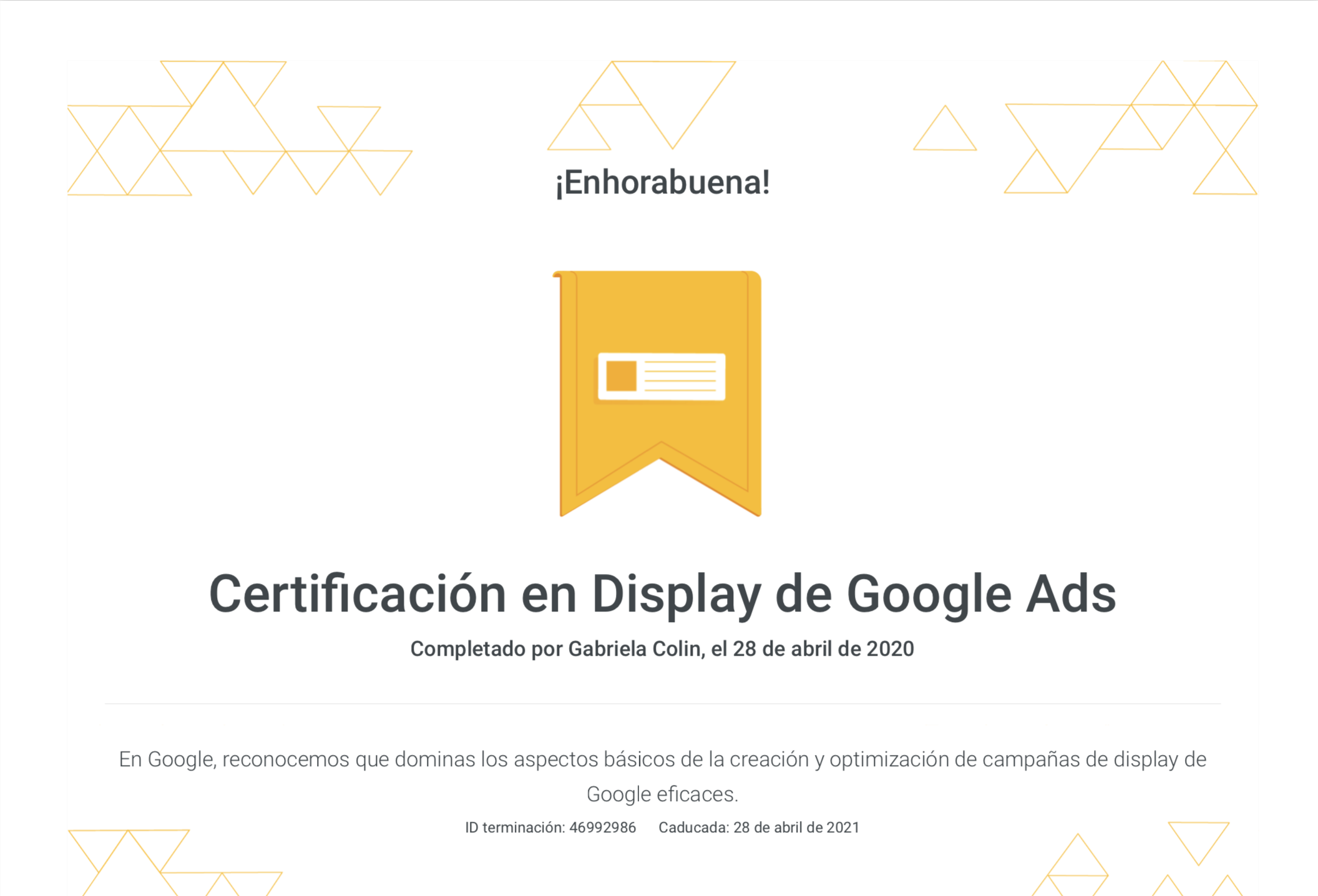 Certificación en Display de Google Ads