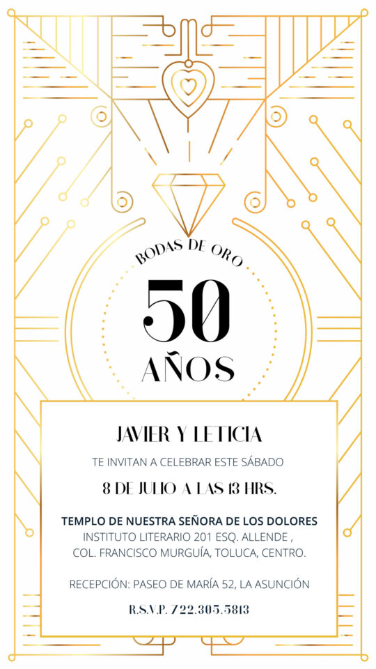 Invitación 50 años Javier y Leticia