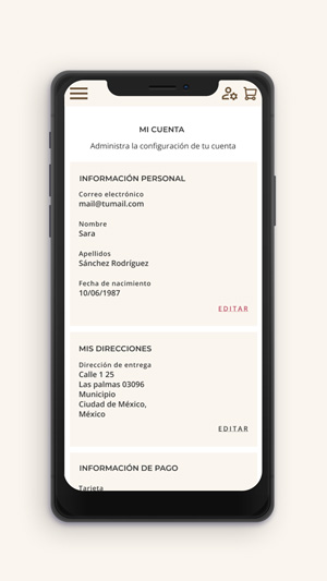 Mi información personal | Pantalla edición